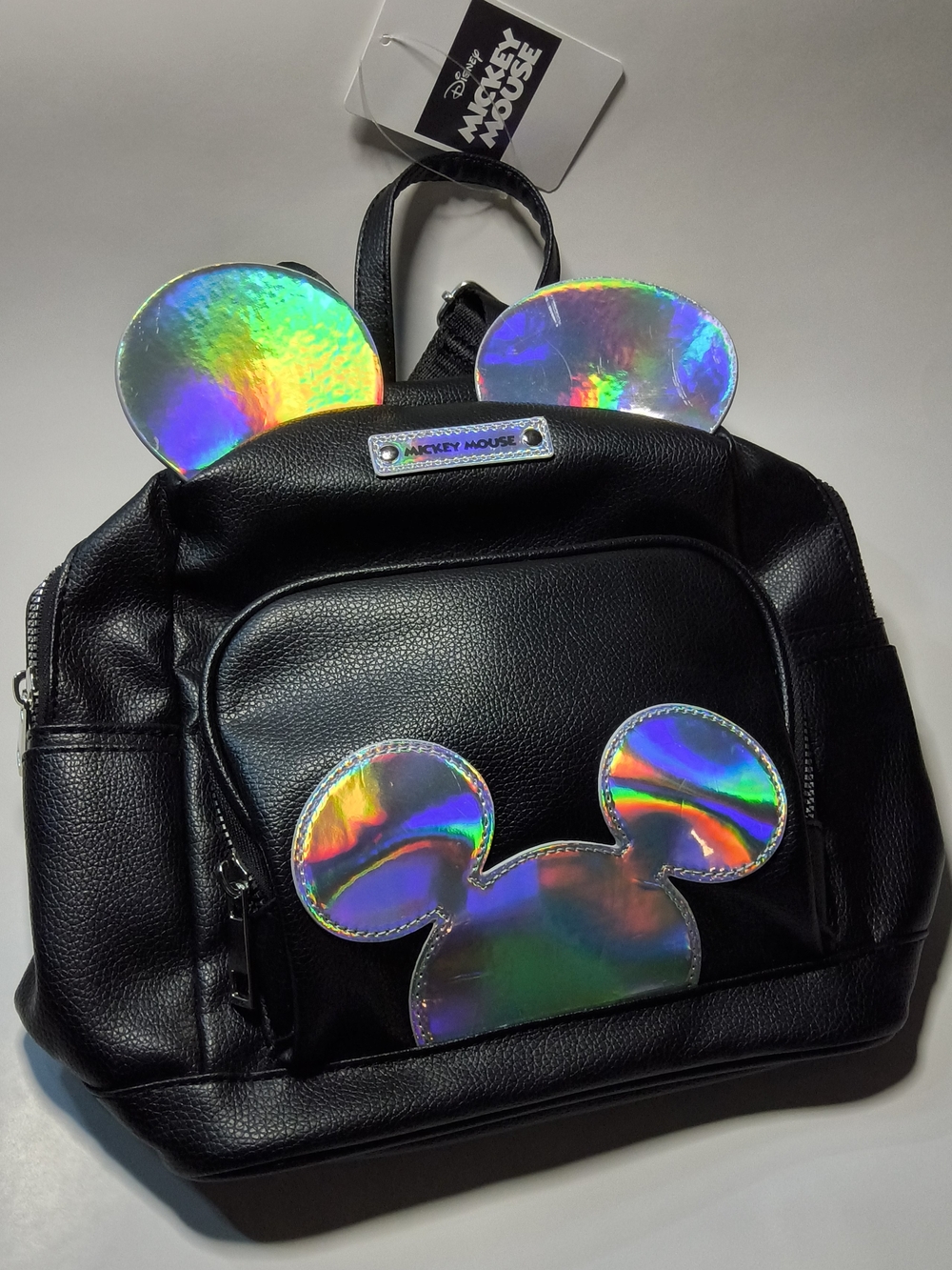 Disney Black Backpack with Holographic Mickey Ears